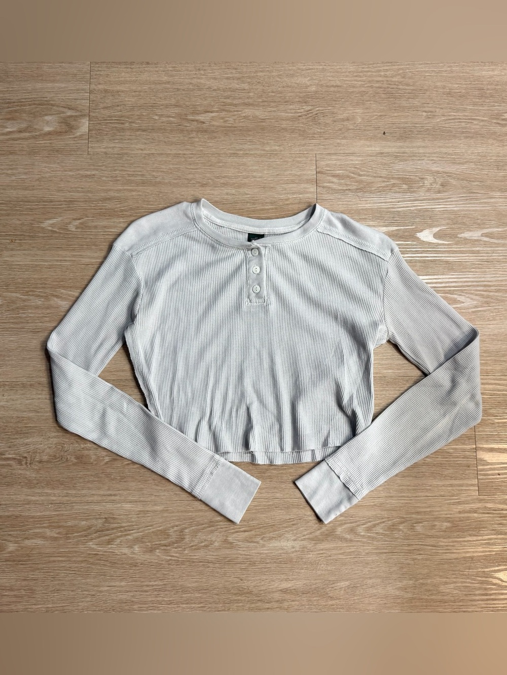 Wild Fable Cropped Long-Sleeve Henley Top